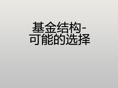 基金的结构 – 可能的选择