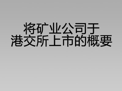将矿业公司于港交所上市的概要