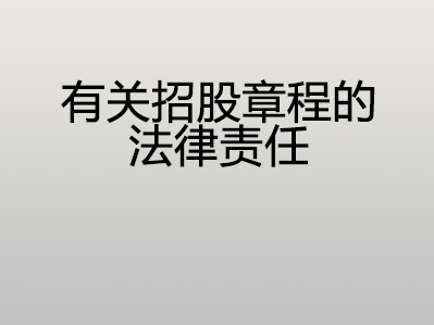 有关招股章程的法律责任