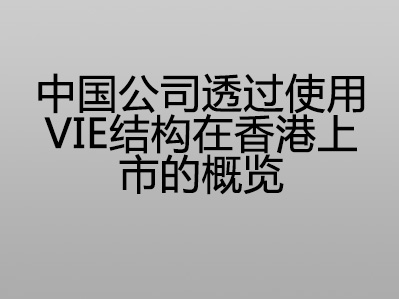 中国公司透过使用VIE 结构在香港上市的概览